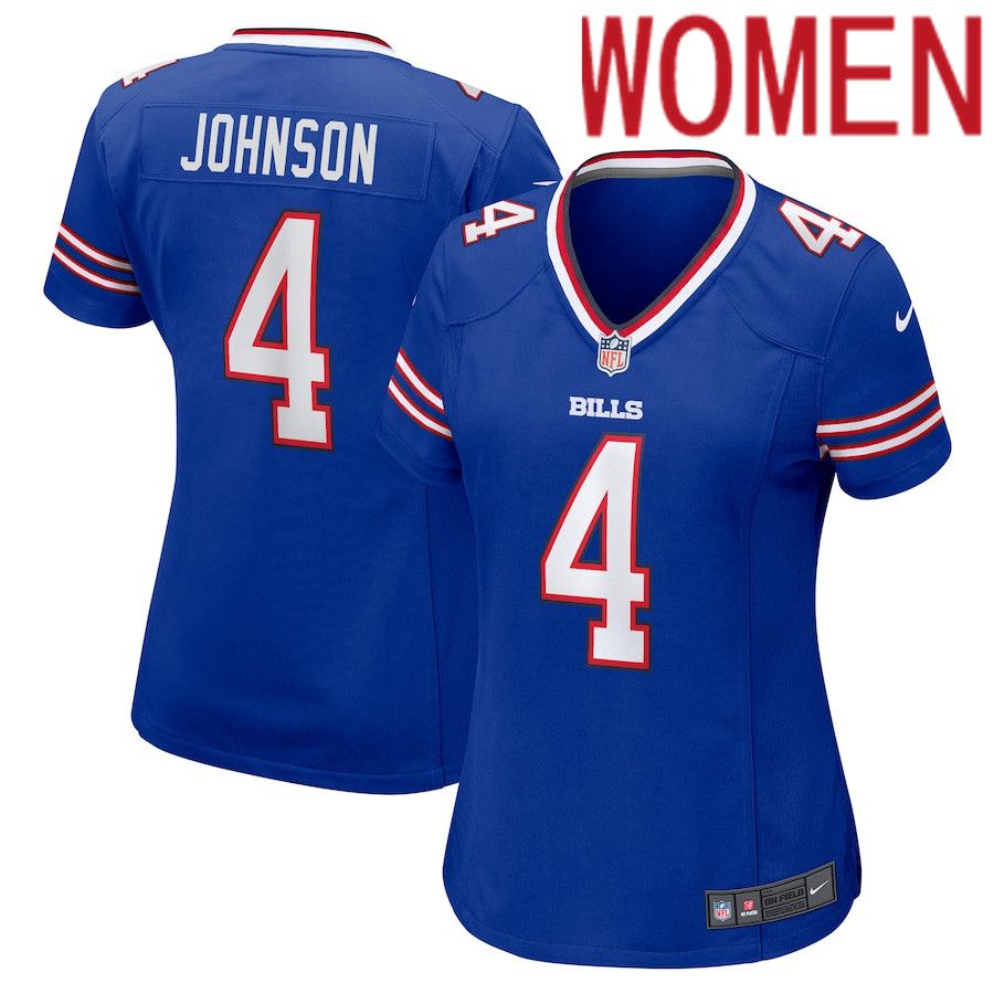 Women Buffalo Bills 4 Jaquan Johnson Nike Royal Game Player NFL Jersey